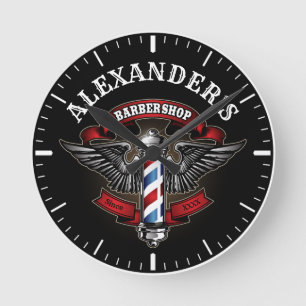 Reloj Redondo Mediano Personalización del logotipo del polo barbero ala