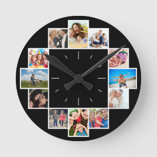 Reloj Redondo Mediano Personalizado 12 Keepsake Recuerdos Collage de fot