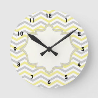 Reloj Redondo Mediano Personalizado amarillo, gris, de marfil moderno