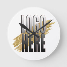 Reloj Redondo Mediano Personalizado Añada su logotipo aquí en blanco mod