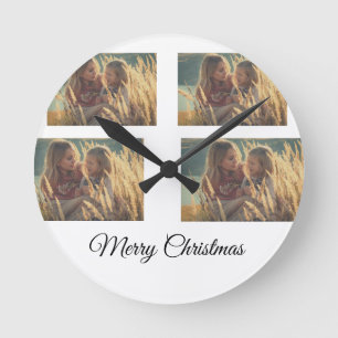 Reloj Redondo Mediano personalizado añada sus navidades de fotos 