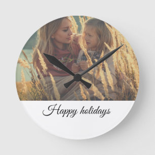 Reloj Redondo Mediano personalizado añada sus navidades de fotos
