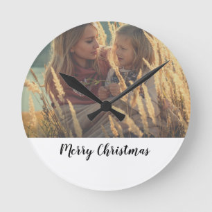 Reloj Redondo Mediano personalizado añada sus navidades de fotos 