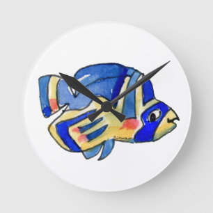 Reloj Redondo Mediano Personalizado azul mariposa