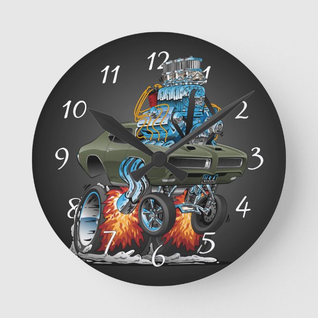 Reloj Redondo Mediano Personalizado clásico americano de carrete calient (Anverso)