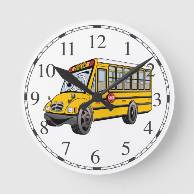 Reloj Redondo Mediano personalizado de Autobús Escolar 2017 (Anverso)