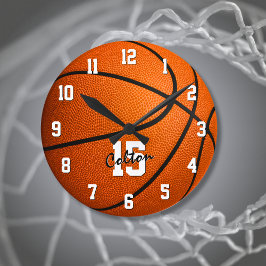 Reloj Redondo Mediano Personalizado de baloncesto decoración de habitaci