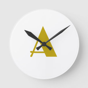 Reloj Redondo Mediano Personalizado de color dorado Monograma Letra inic