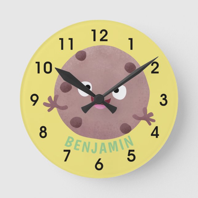 Reloj Redondo Mediano Personalizado de galleta de chocolate inteligente (Anverso)