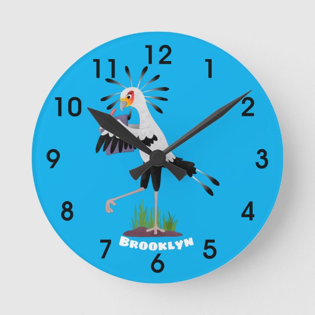Reloj Redondo Mediano Personalizado de notas de escritura de pájaros de  (Anverso)