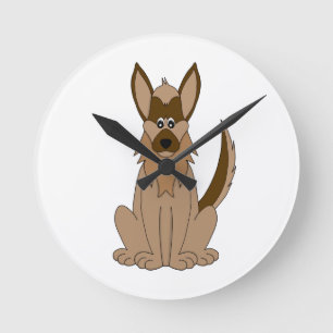 Reloj Redondo Mediano Personalizado de perro asombroso pastor alemán