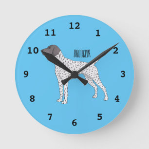 Reloj Redondo Mediano Personalizado de perro puntero de Shorthal alemán
