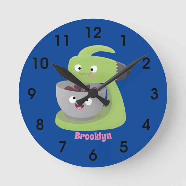 Reloj Redondo Mediano Personalizado de utensilios de cocina para mezclad (Anverso)