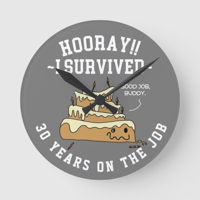 Reloj Redondo Mediano Personalizado del Aniversario del Trabajo de Aprec (Anverso)