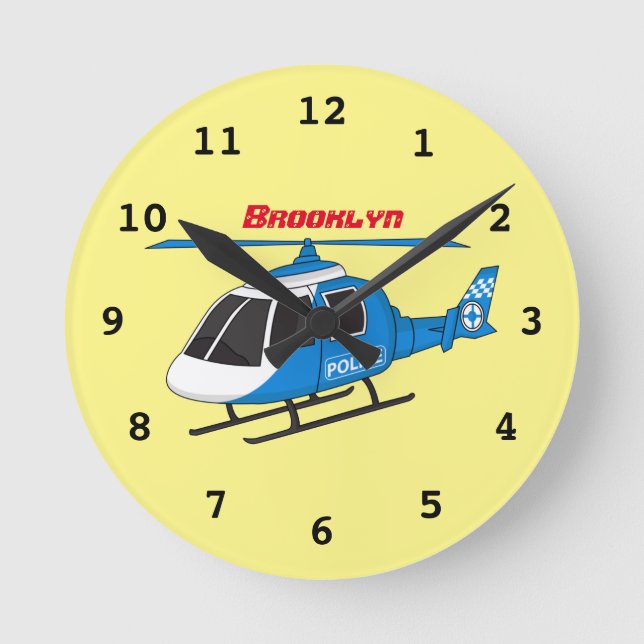 Reloj Redondo Mediano Personalizado del helicóptero del helicóptero del  (Anverso)