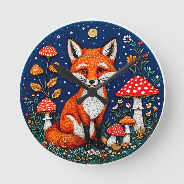 Reloj Redondo Mediano Personalizado  fox (Anverso)