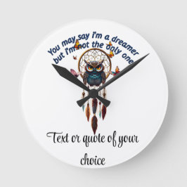 Reloj Redondo Mediano Personalizado Personaliza A Búho Boho Hermoso Hipp