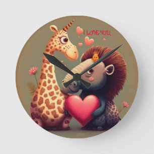 Reloj Redondo Mediano Personalizado personalizado de San Valentín