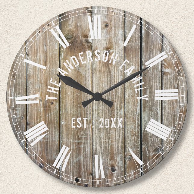 Reloj Redondo Mediano Personalizado Planchas Rústicas Madera Nombre Fami (Subido por el creador)
