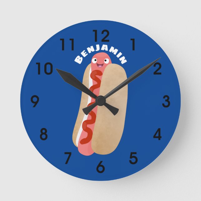 Reloj Redondo Mediano personalizado Weiner, divertido y gracioso  (Anverso)
