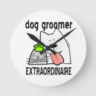 Reloj Redondo Mediano Personalizar Extraordinario de Dog Groomer