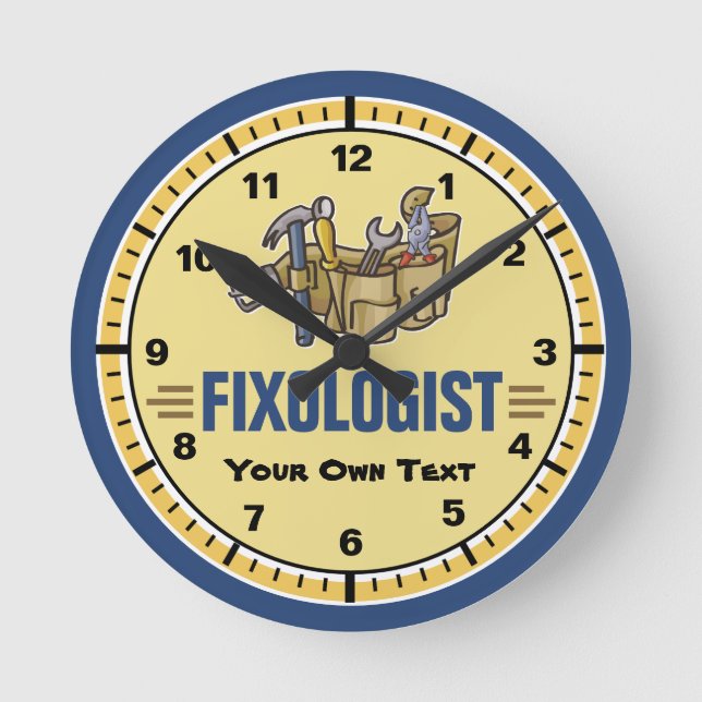 Reloj Redondo Mediano Personalizar gracioso It Handyman (Anverso)