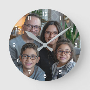 Reloj Redondo Mediano Personalizar la foto de su propia familia Personal