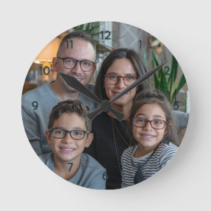 Reloj Redondo Mediano Personalizar la foto de su propia familia Personal