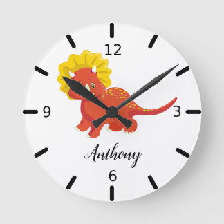 Reloj Redondo Mediano Personalize Your Own Cute Baby Dinosaur