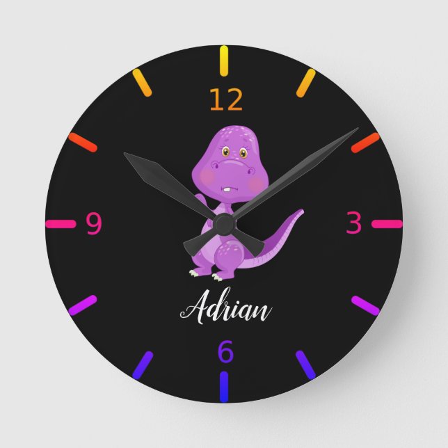 Reloj Redondo Mediano Personalized Baby Dinosaur (Anverso)