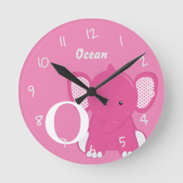 Reloj Redondo Mediano Personalized Baby Pink Round Clock