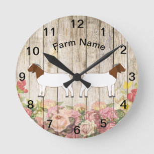 Reloj Redondo Mediano Personalized Boer Goat Farm Round Clock