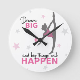 Reloj Redondo Mediano Personalized Rhythmic Gymnast Dream Big Wall Clock