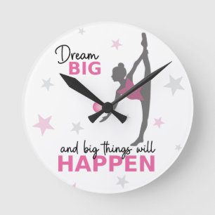 Reloj Redondo Mediano Personalized Rhythmic Gymnast Dream Big Wall Clock
