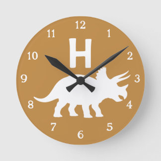 Reloj Redondo Mediano Personalized Triceratops Kids Wall Clock Neutral