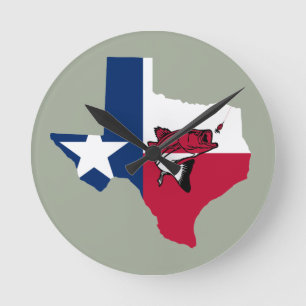Reloj Redondo Mediano Pesca de Texas