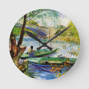 Reloj Redondo Mediano Pesca en primavera, Vincent van Gogh. Hermosa pes
