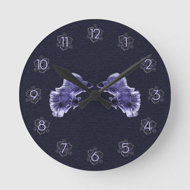 Reloj Redondo Mediano Pescado beta morado (Anverso)