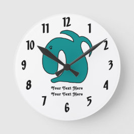 Reloj Redondo Mediano Pescado blanco azul