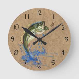 Reloj Redondo Mediano Pescado de pelo largo