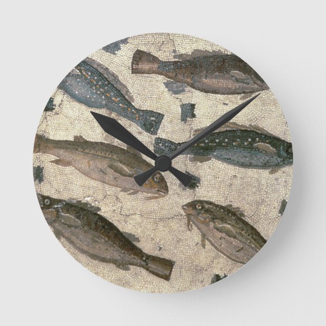 Reloj Redondo Mediano Pescados (mosaico) (Anverso)