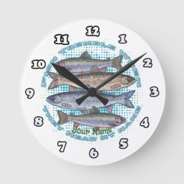 Reloj Redondo Mediano Pescar Fish Tremble