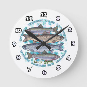 Reloj Redondo Mediano Pescar Fish Tremble