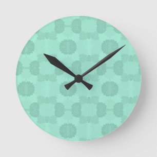 Reloj Redondo Mediano Pétalos florales en la menta