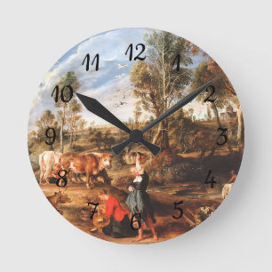 Reloj Redondo Mediano Peter Paul Rubens Milkmaids con ganado en tierra