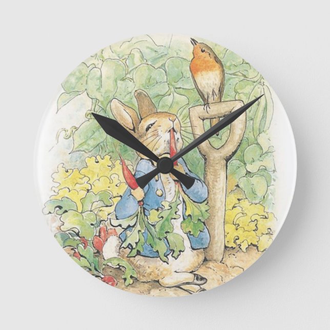 Reloj Redondo Mediano Peter Rabbit In The Garden - Beatrix Potter (Anverso)