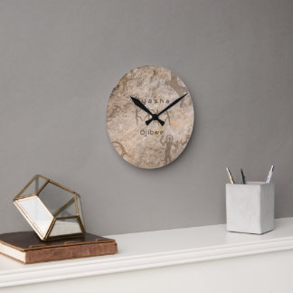 Reloj Redondo Mediano Petroglifos del Suroeste Tribu/ Nombre personaliza