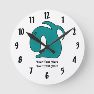 Reloj Redondo Mediano Pez caprichoso azul
