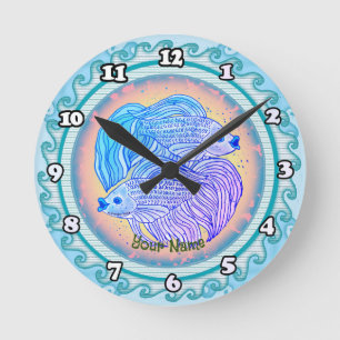 Reloj Redondo Mediano Pez Yin Yang