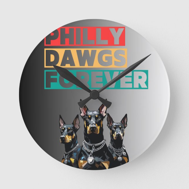 Reloj Redondo Mediano Philly Dawgs Forever Wall Clock – Philly Pride (Anverso)